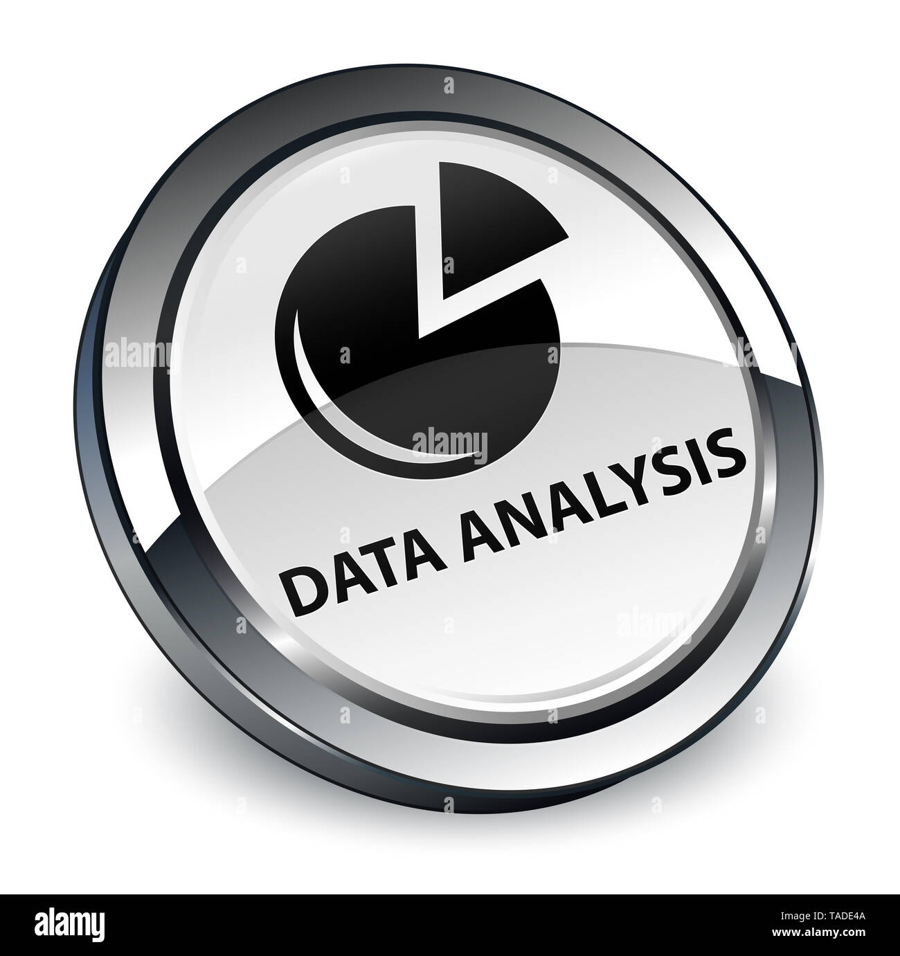 L'analyse des données (symbole graphique) isolé sur bouton rond blanc 3d abstract illustration Banque D'Images