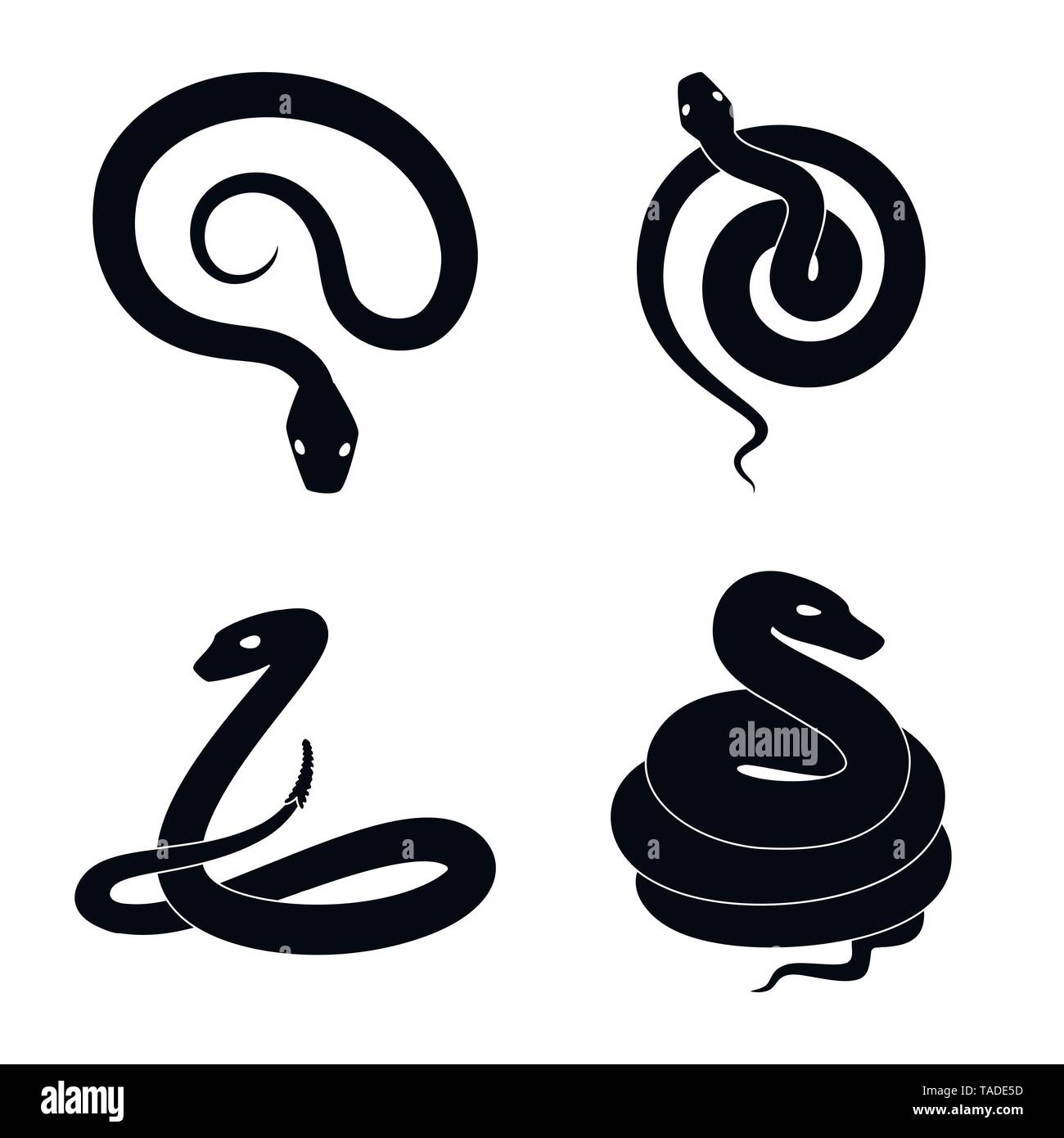 Viper,serpent,coral,blanc,rouge,python queue,animal,vert,en spirale,jungle,tropiques,pharmacie,anaconda serpent,peur,royal,nature,médecine,poison,,le mal,mal,bouchée,peau,reptiles,danger,mammifère,set,icône,,illustration,collection,isolé,design,graphisme,élément,signer,Black,simple, vecteurs vecteur , Illustration de Vecteur