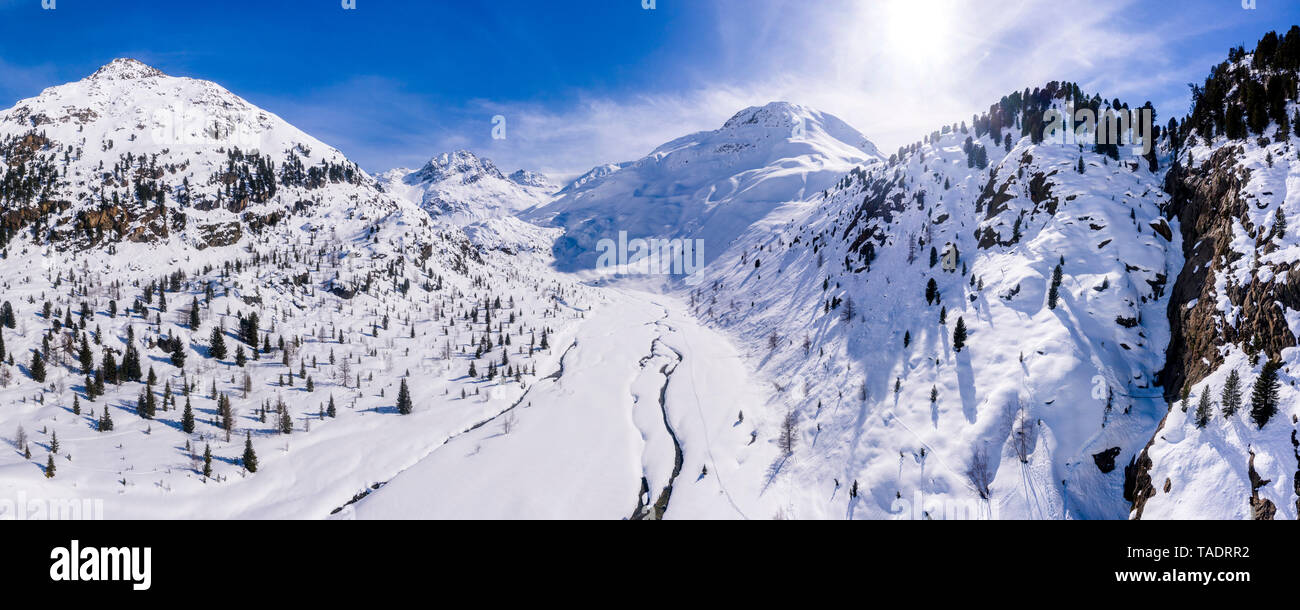 Autriche, Tyrol, Gerlos en hiver, vue aérienne Banque D'Images