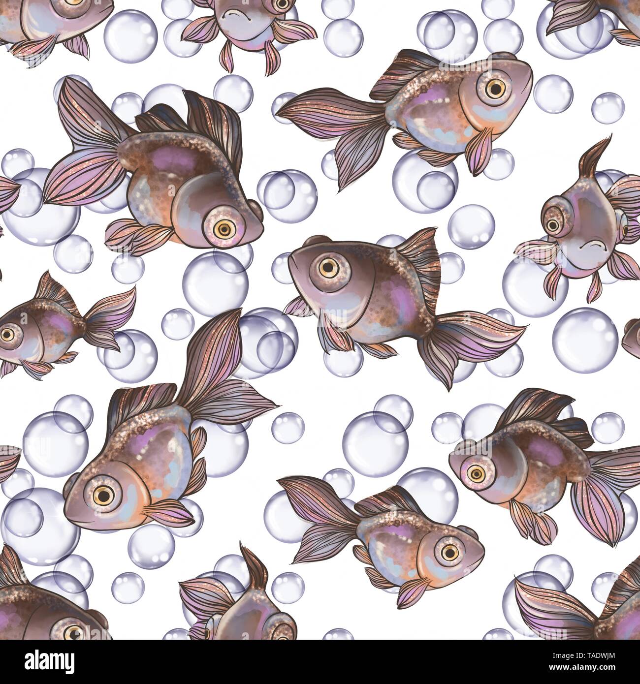 Poisson rouge transparente motif décoratif avec télescope - Yeux Banque D'Images