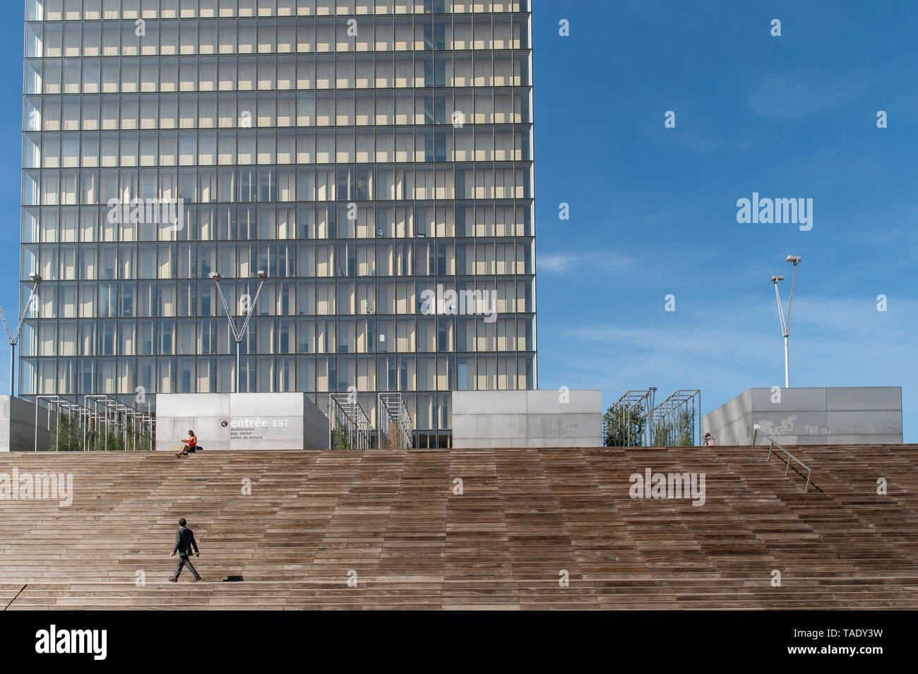 Ville de Paris : la Bibliothèque Nationale de France ("Bibliothèque nationale de France" ou BnF), dans le 6e arrondissement de Paris (quartier) "Bibliothèque Bibliotheque Banque D'Images