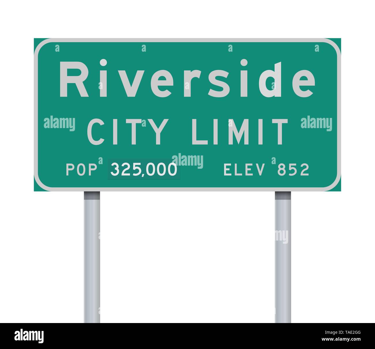Vector illustration de la limite de la ville de Riverside panneau vert Illustration de Vecteur
