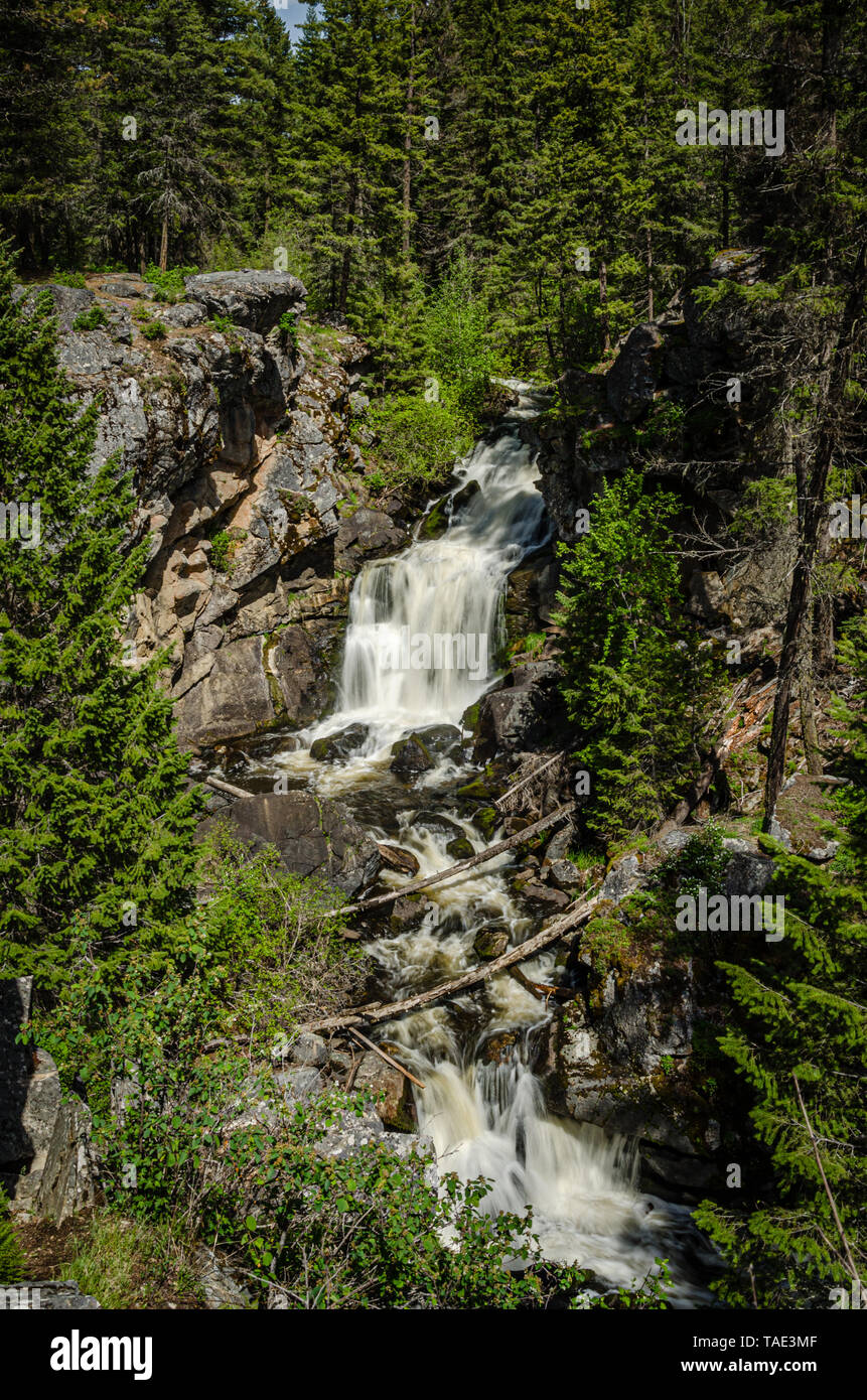 Crystal Falls dans le peu de Pend Oreille National Wildlife Refuge. Banque D'Images