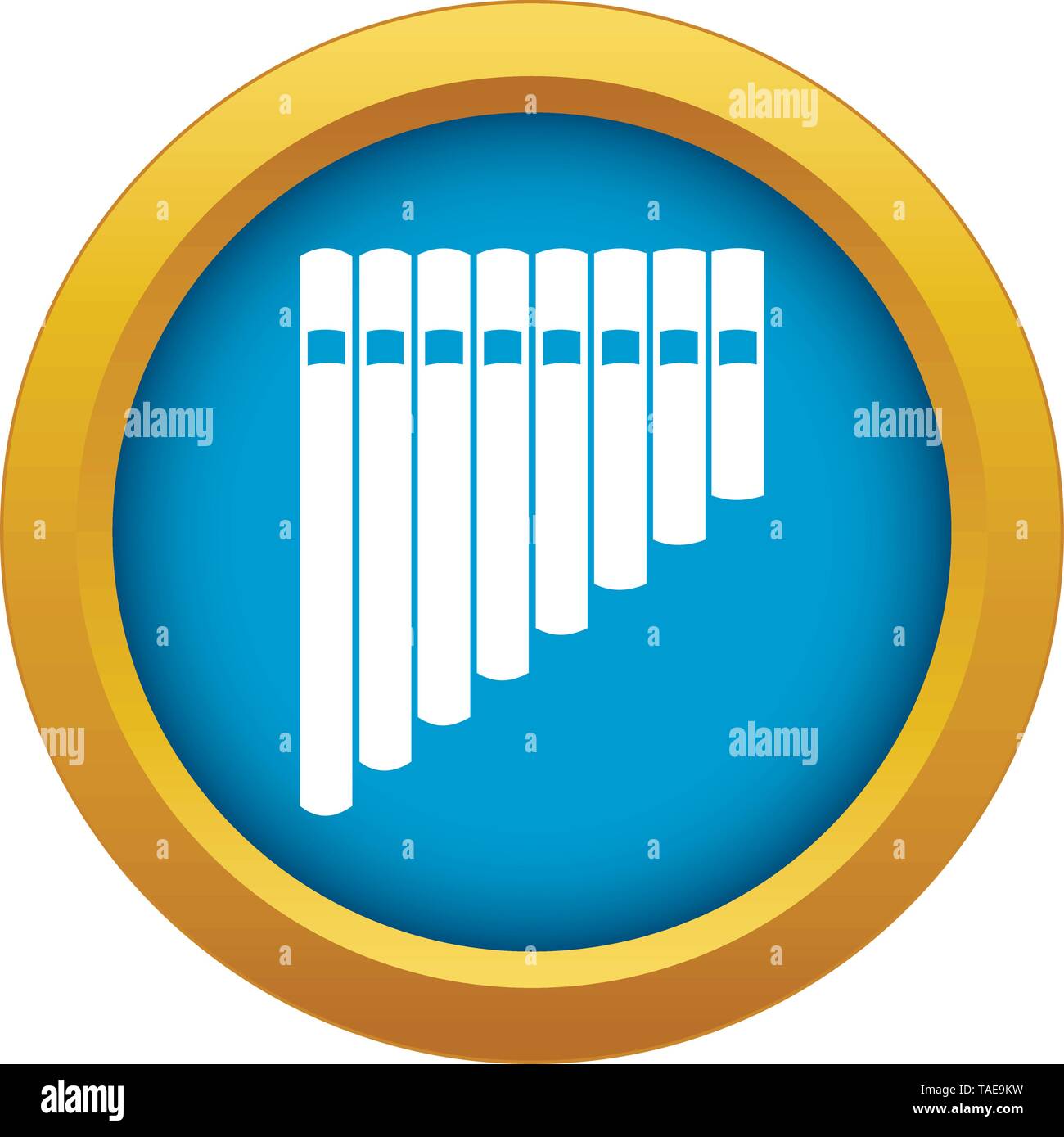 Flûte de Pan bleu icône vector isolated Illustration de Vecteur