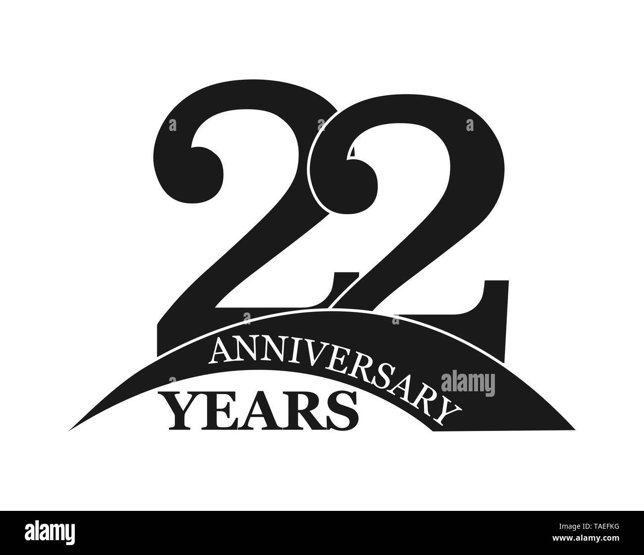 22 ans anniversaire, télévision design simple, logo Image Vectorielle Stock - Alamy