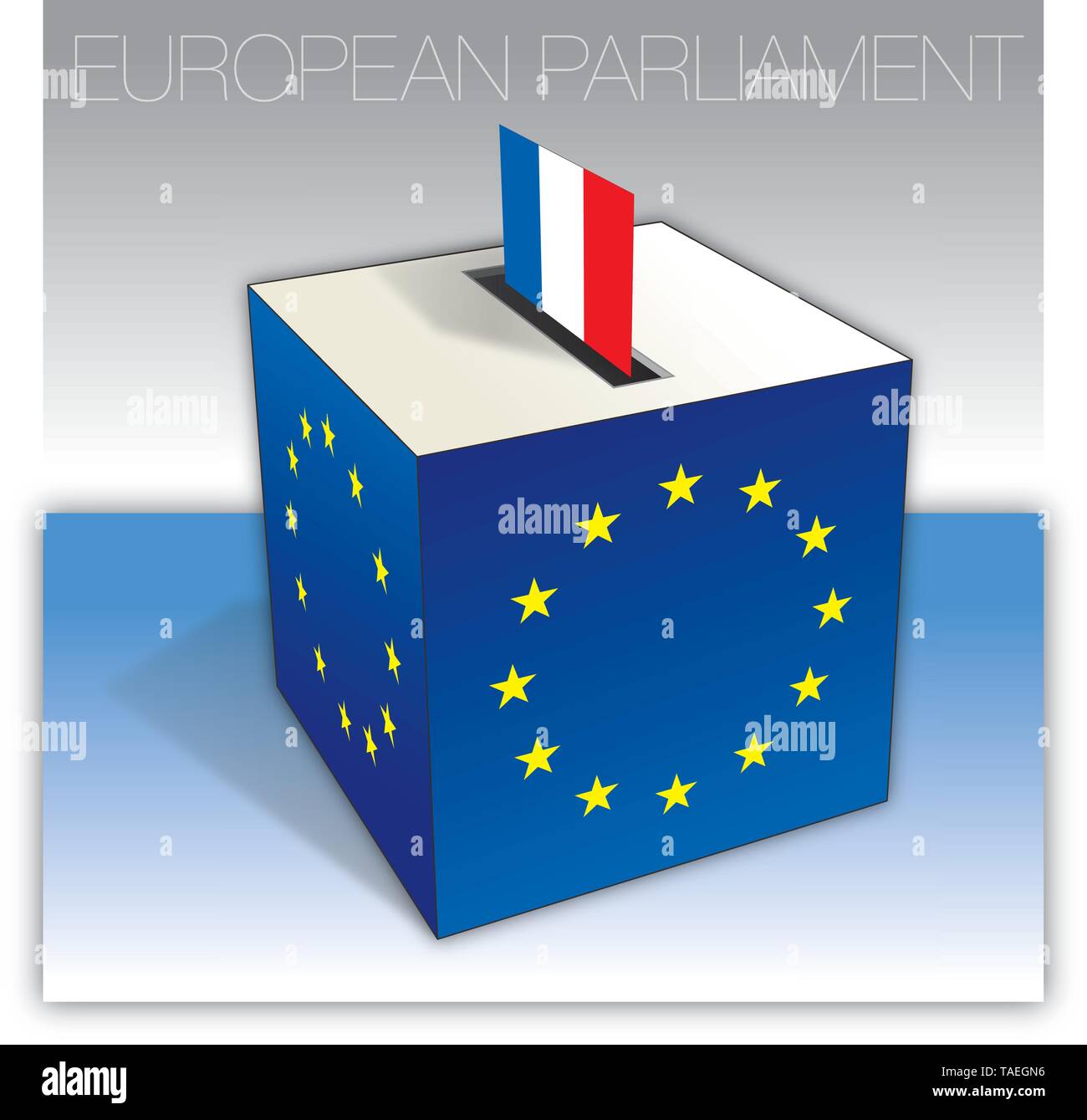 La France, fort, vote aux élections du Parlement européen, d'un drapeau et symboles nationaux, vector illustration Illustration de Vecteur