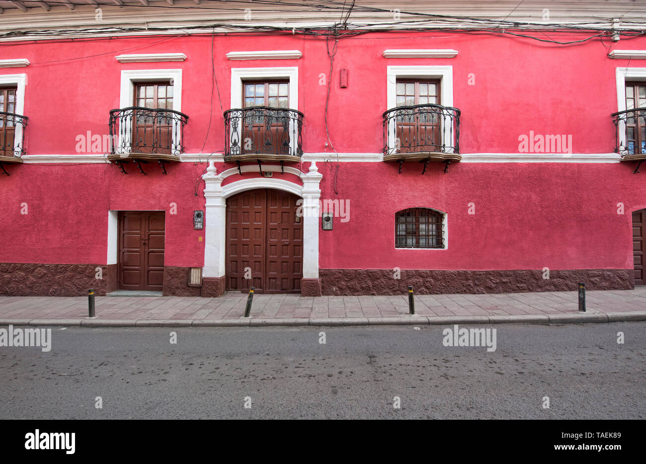 Architecture colorée à l'époque coloniale Potosí, Bolivie Banque D'Images