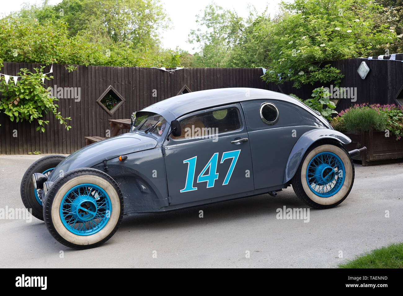 Magnifiquement fini Hot Rod Beetle refroidi par air d'Avoncroft à VW Show Banque D'Images