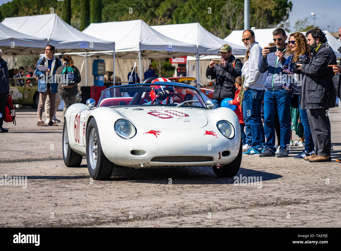 Porsche 718 RSK à montjuic esprit circuit de Barcelone car show. Banque D'Images