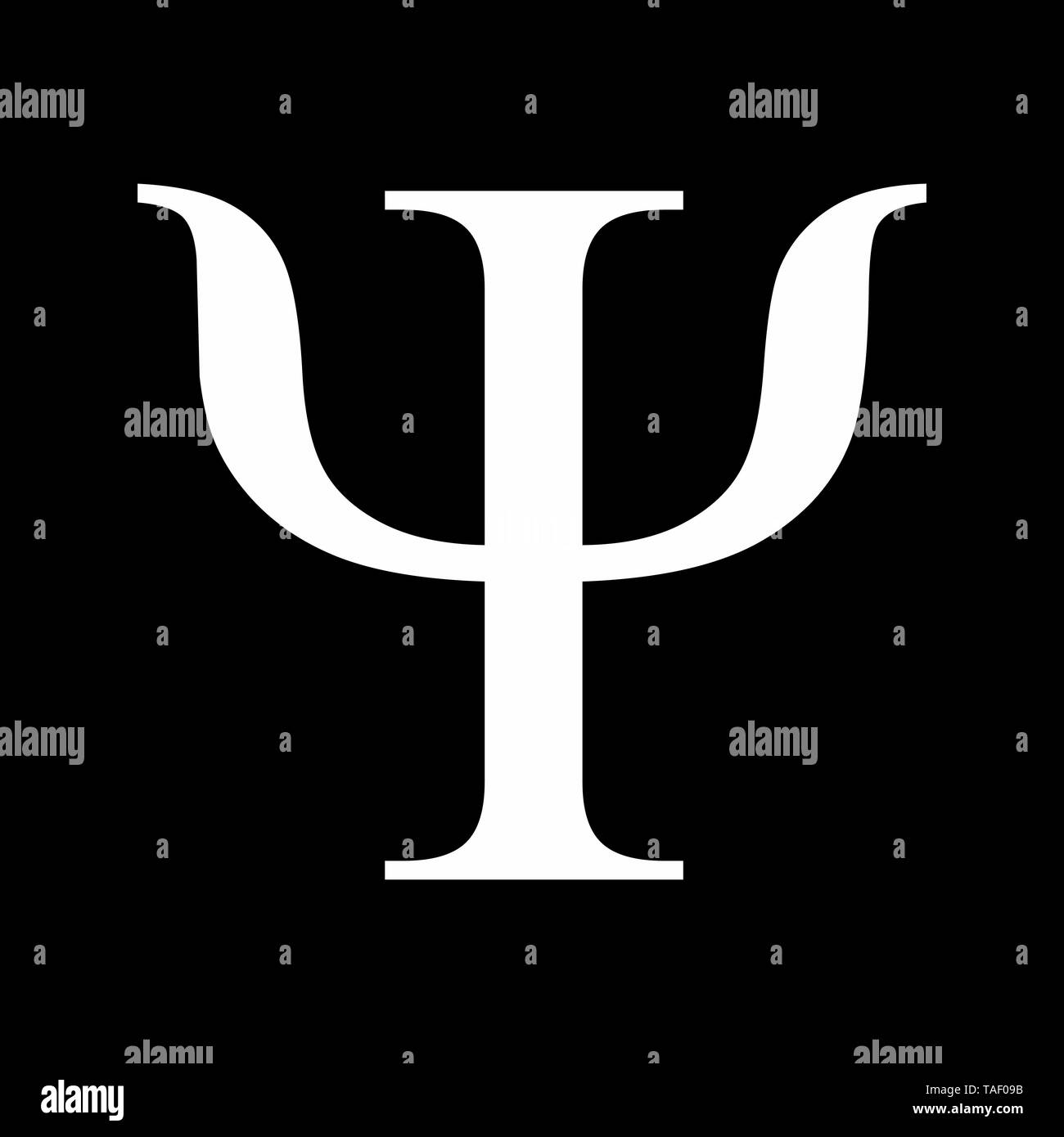 Illustration de Psi signe grec sur fond sombre Illustration de Vecteur