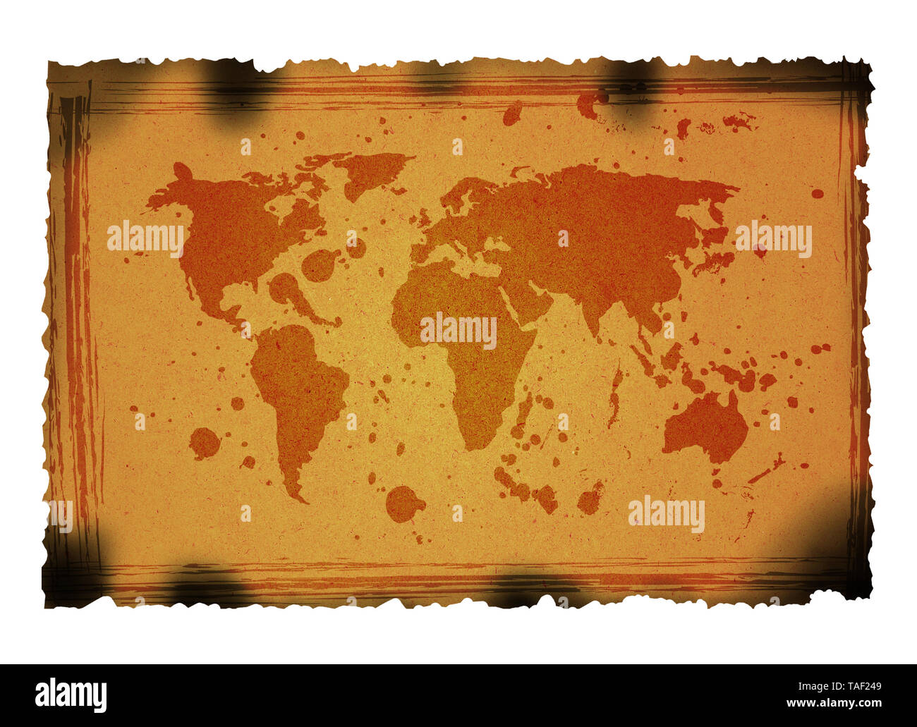 Carte du monde sur rusty grunge background. Carte utilisée http://www.lib.utexas.edu/maps/world maps/world pol02.jpg http://www.lib.utexas. leur copyright : Banque D'Images