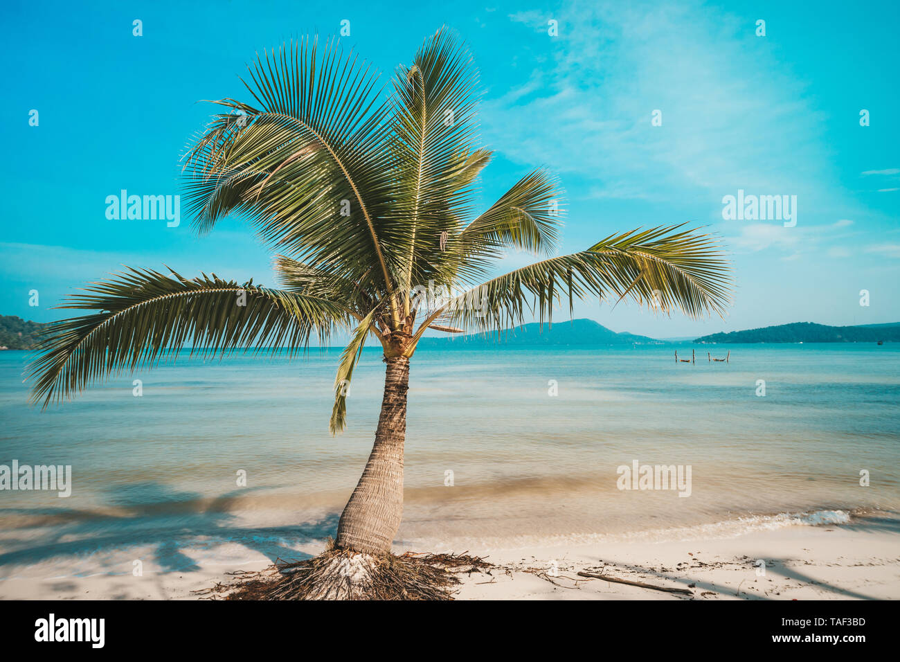 Plage de belle journée ensoleillée. L'île de Koh Rong Sanloem Sarrasine, Bay. Le Cambodge, en Asie voyage vaccation Banque D'Images