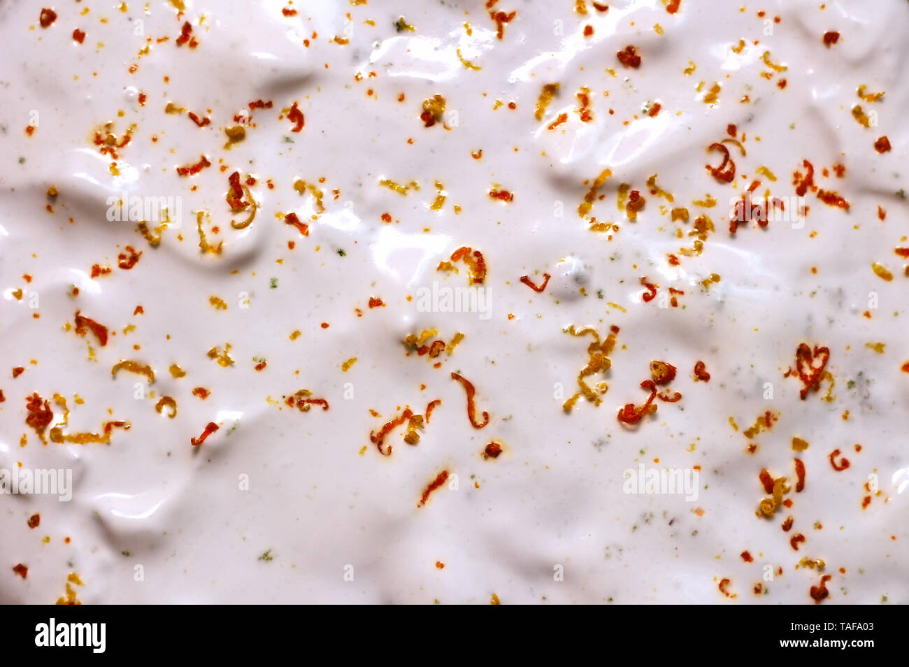 La texture de la crème au beurre à l'orange peel Banque D'Images