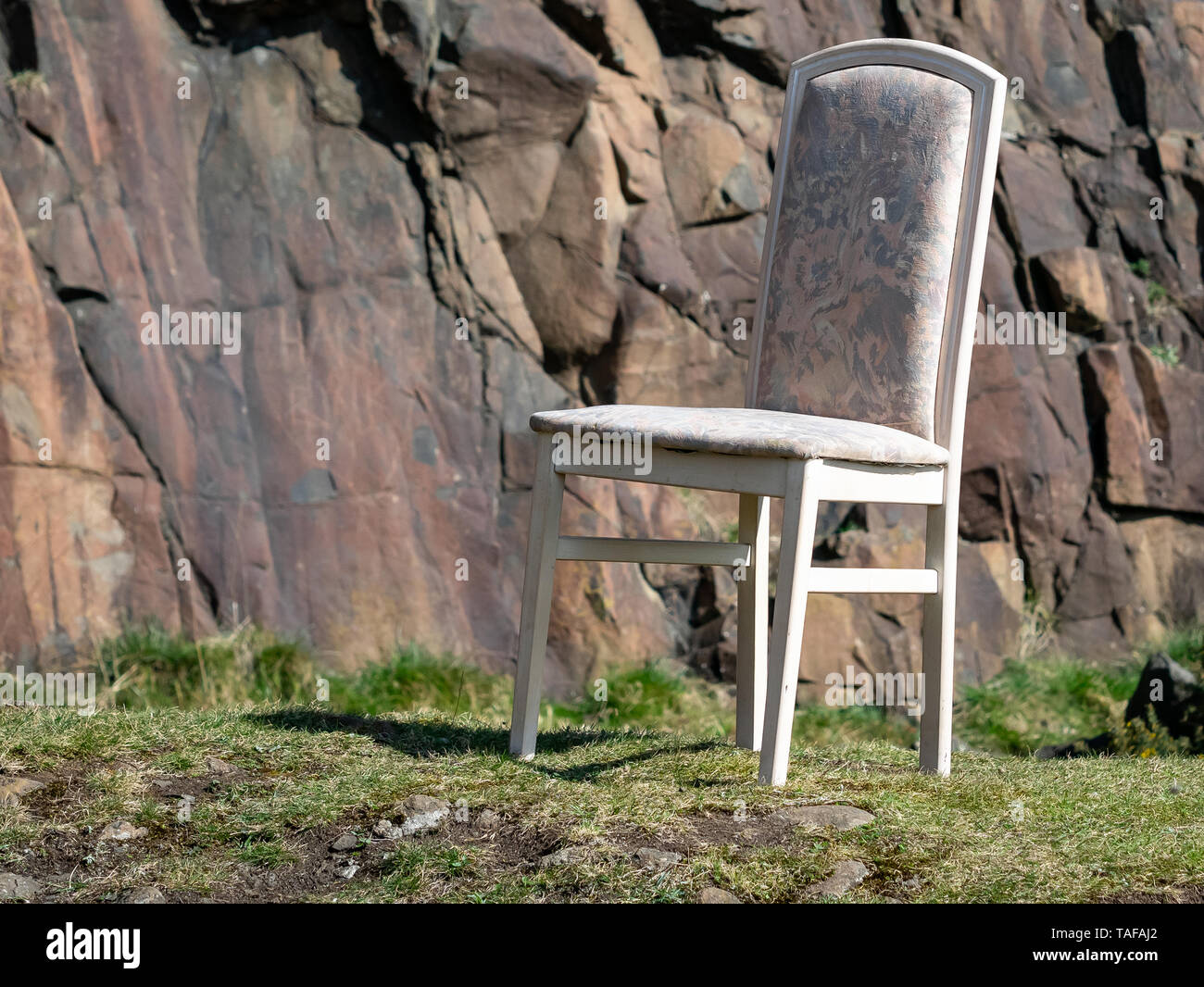 Chaise extérieur gauche à Édimbourg Hilltop Banque D'Images