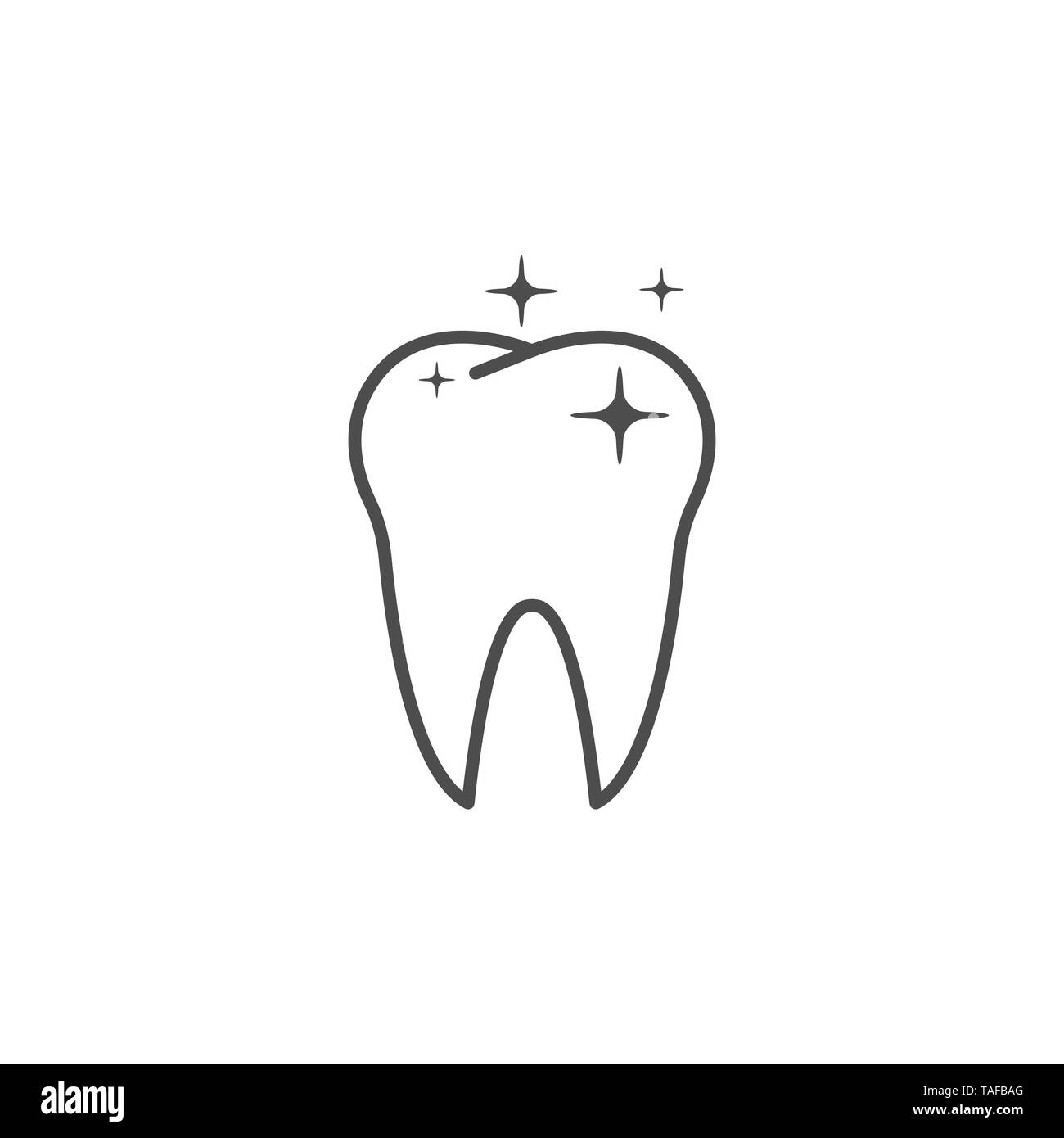L'icône de la dent, l'icône de soins dentaires. Illustration vectorielle, modèle plat. Illustration de Vecteur