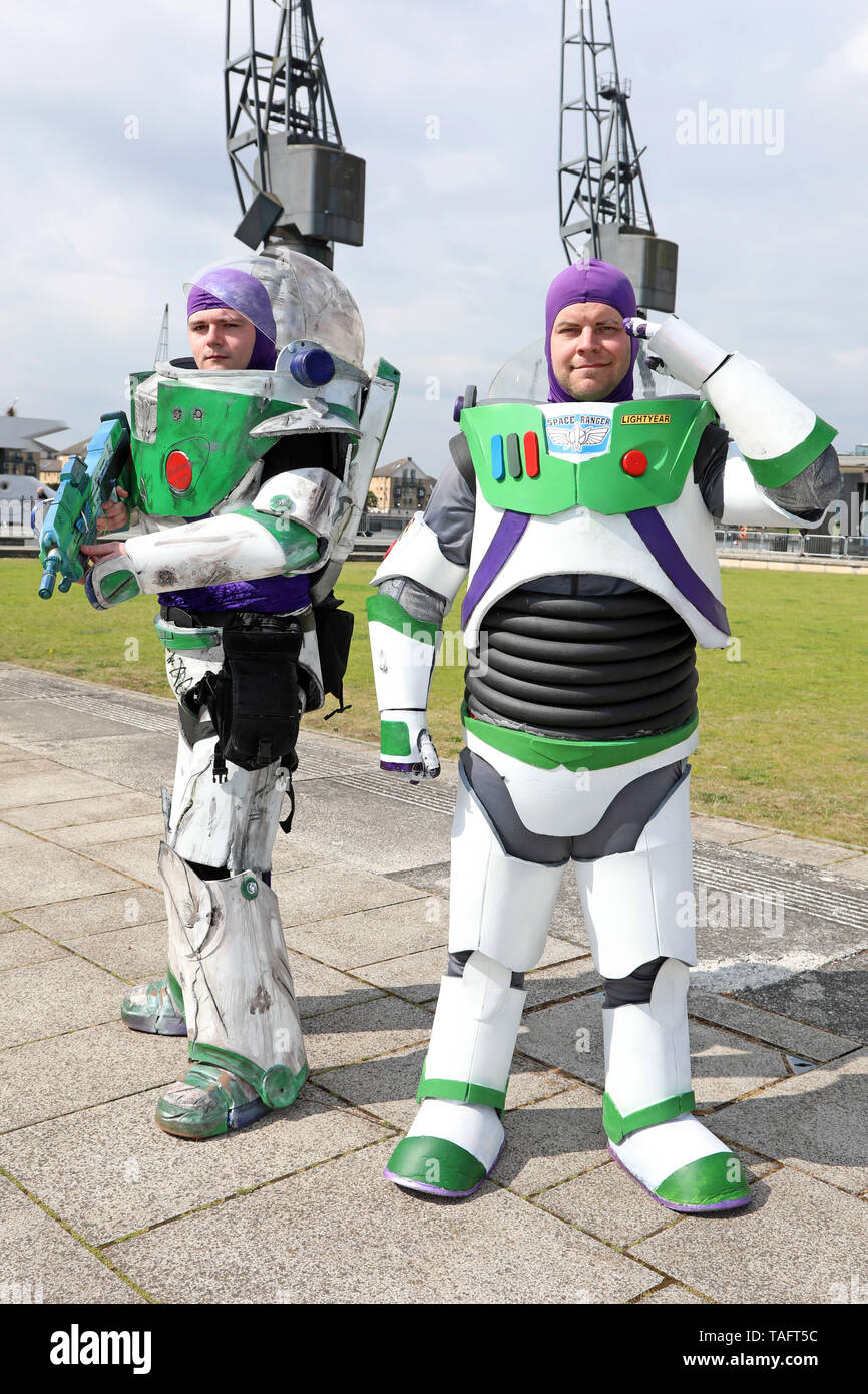 Londres, Royaume-Uni. 25 mai 2019. À l'infini et au delà avec Buzz l'Éclair à la MCM London Comic Con à Excel à Londres. Crédit : Paul Brown/Alamy Live News Banque D'Images