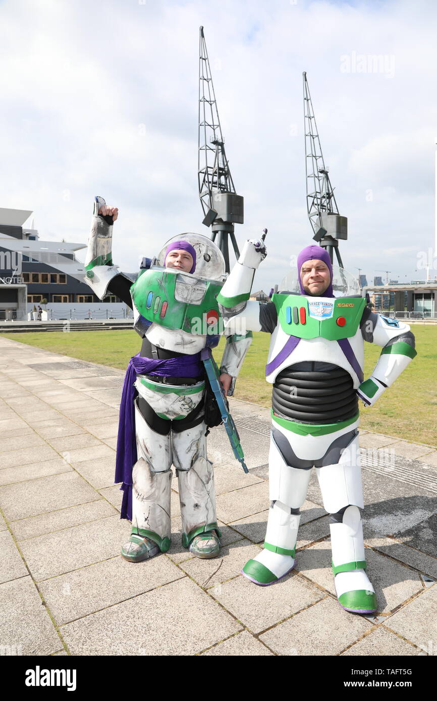 Londres, Royaume-Uni. 25 mai 2019. À l'infini et au delà avec Buzz l'Éclair à la MCM London Comic Con à Excel à Londres. Crédit : Paul Brown/Alamy Live News Banque D'Images