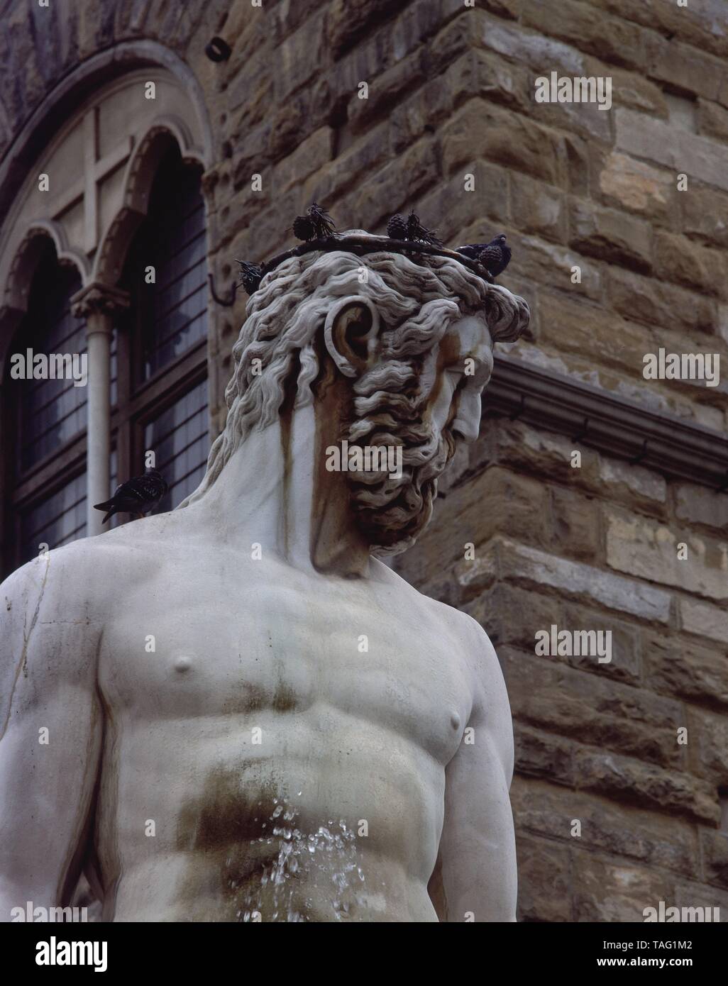 DETALLE DE LA FUENTE DE NEPTUNO - SIGLO XVI - MANIERISMO ITALIANO. Auteur : Bartolomeo Ammannati. Lieu : extérieur. Florenz. ITALIA. Banque D'Images