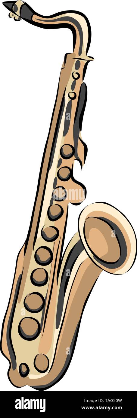 Instrument de musique saxophone à la main, vector Illustration de Vecteur