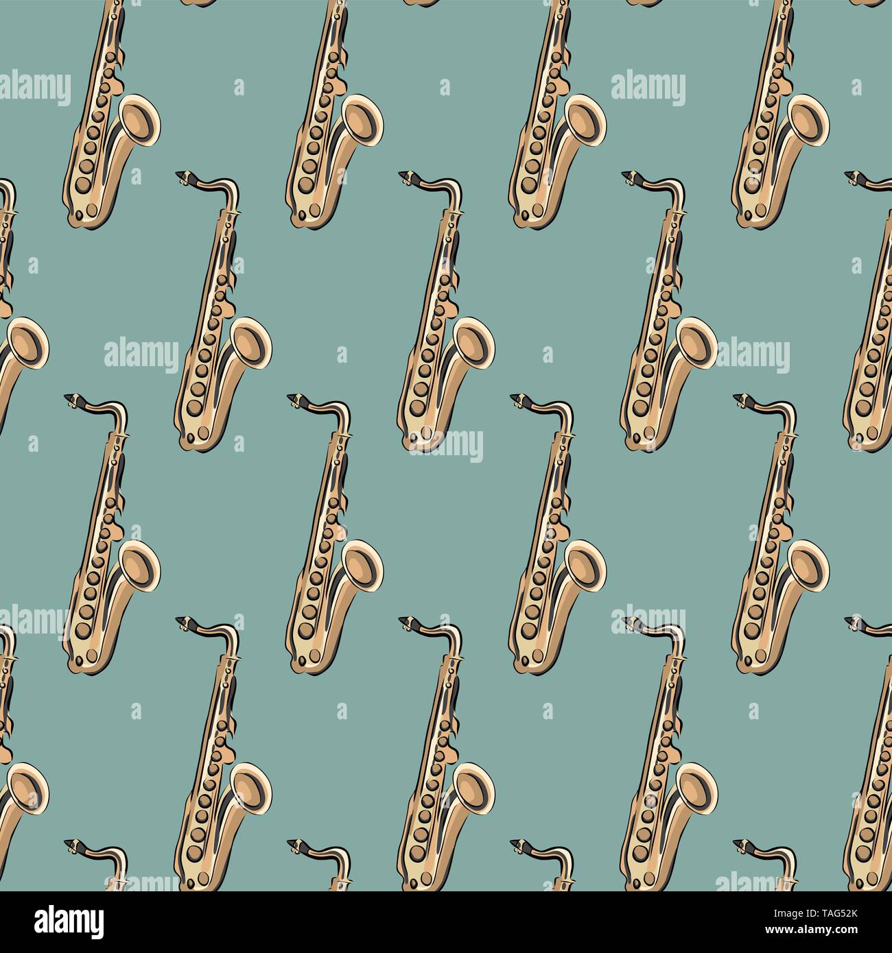 Modèle sans instrument saxophone, vector Illustration de Vecteur