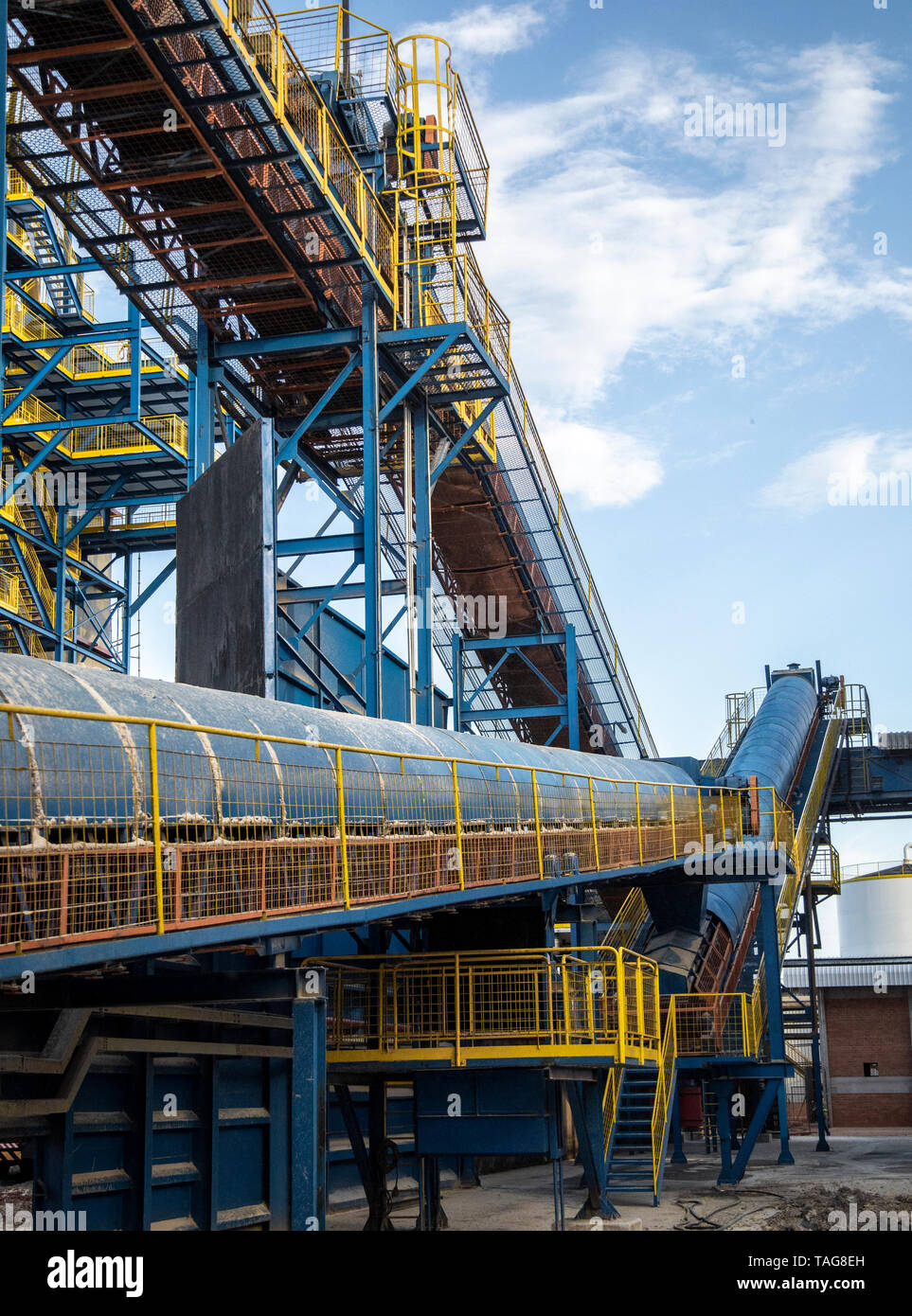 Convoyeur du sucre industriel factory de la ligne de production de bagasse de canne à sucre Banque D'Images