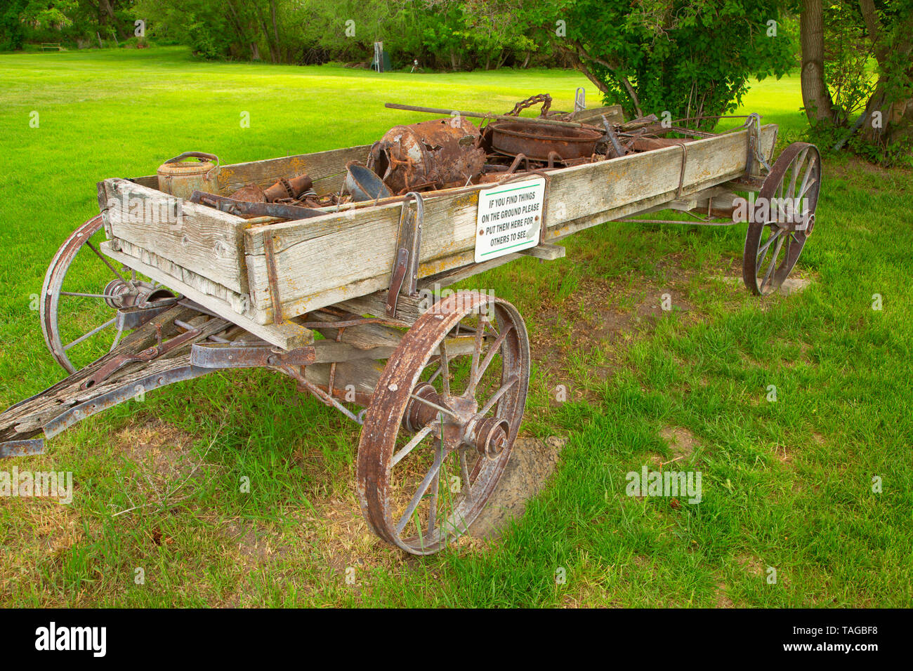 Wagon, Rock Creek Station et Stricker Homesite, Oregon Trail National Historic Trail, North Carolina Banque D'Images