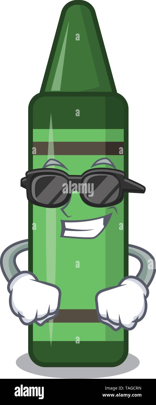 Super crayon vert isolé dans le dessin animé Image Vectorielle Stock - Alamy