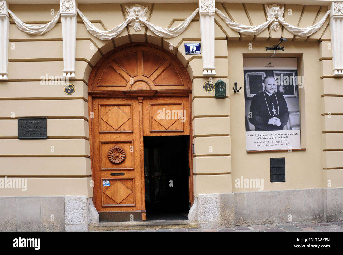 La chambre de Karol Wojtyta, futur Pape Jean Paul II, Cracovie, Pologne. Banque D'Images