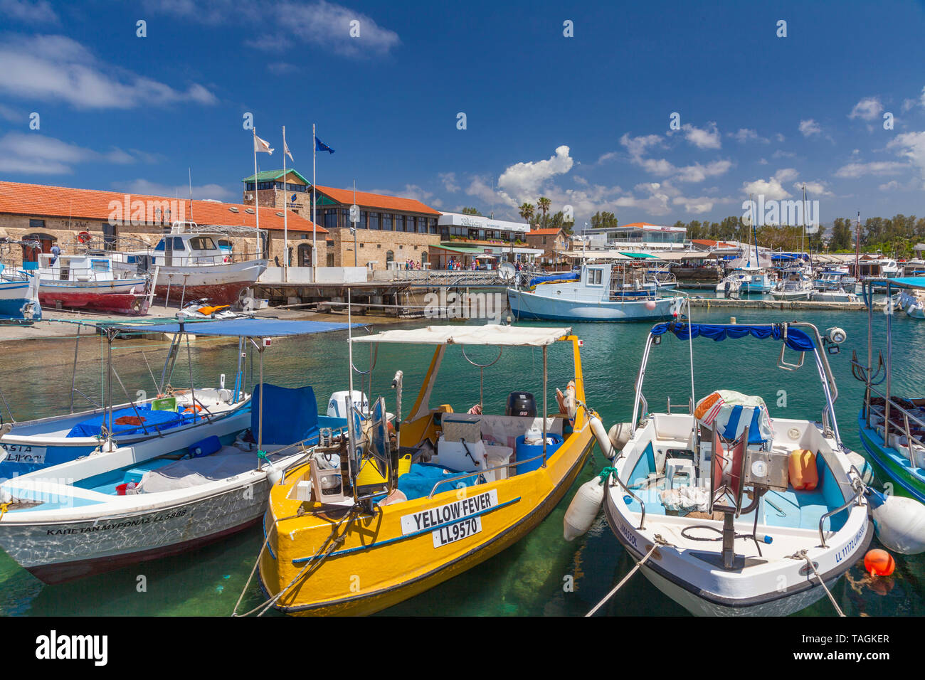 Le port de Paphos, Paphos, Chypre, Europe Banque D'Images