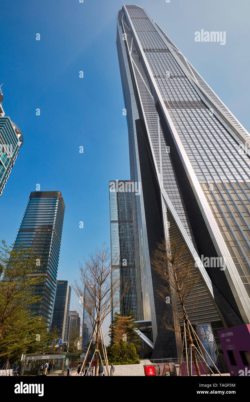 Ping An International Finance Center, un gratte-ciel de 599 mètres de haut Futian CDB. Shenzhen, province de Guangdong, en Chine. Banque D'Images