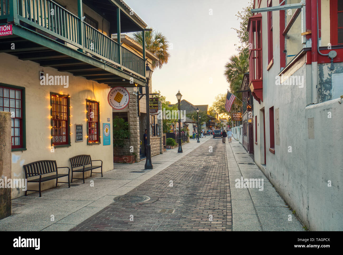 La vieille ville historique de la section de St Augustine en Floride Amériques plus vieille ville Banque D'Images