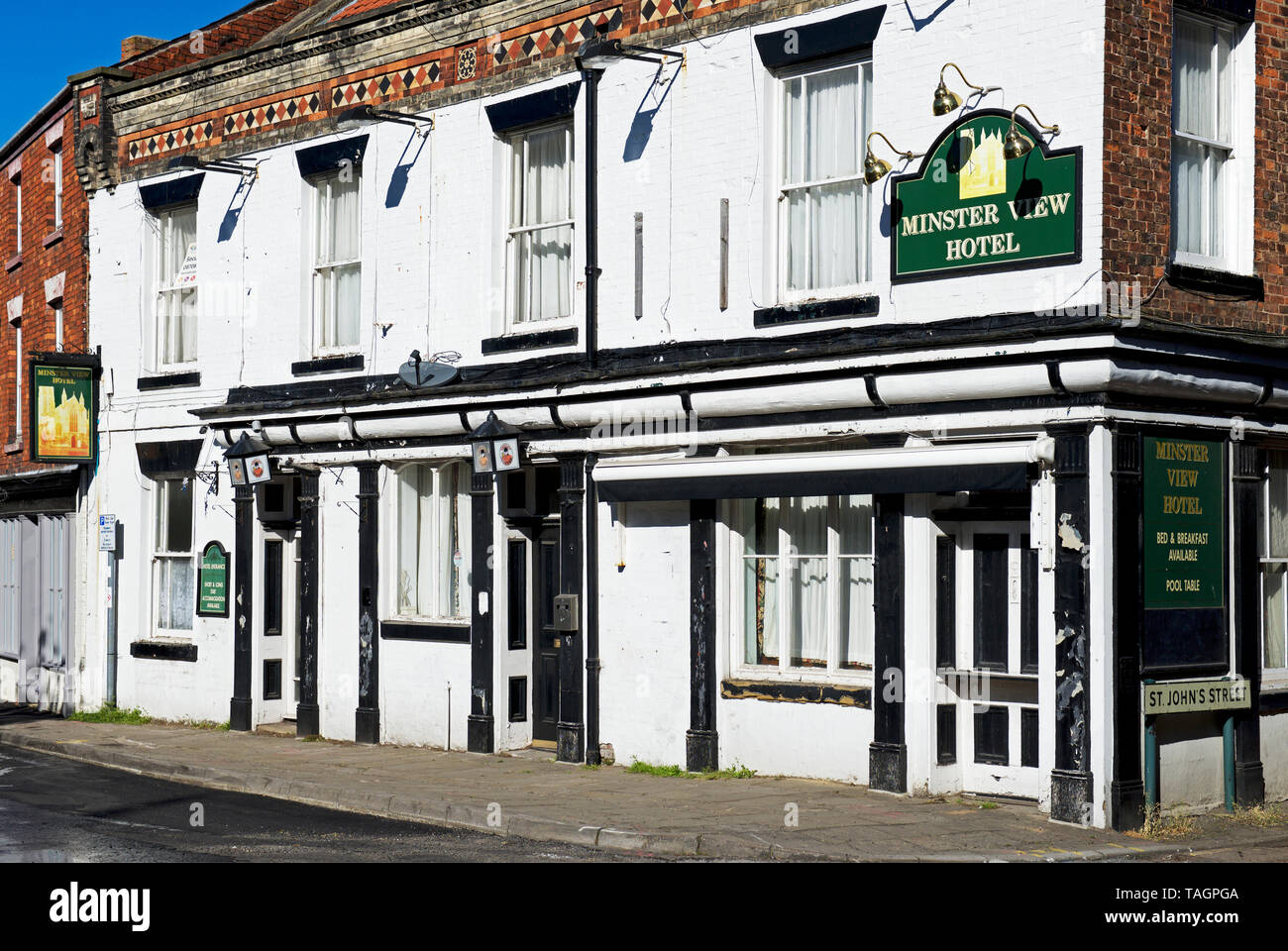 La Minster View Hotel (maintenant fermée) Howden, East Yorkshire, England UK Banque D'Images