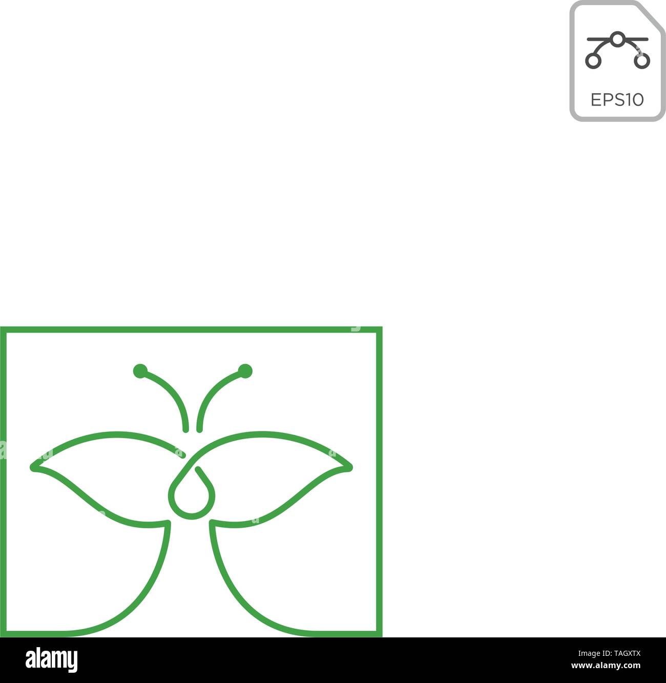 Logo papillon feuille icône vecteur conception isolated Illustration de Vecteur