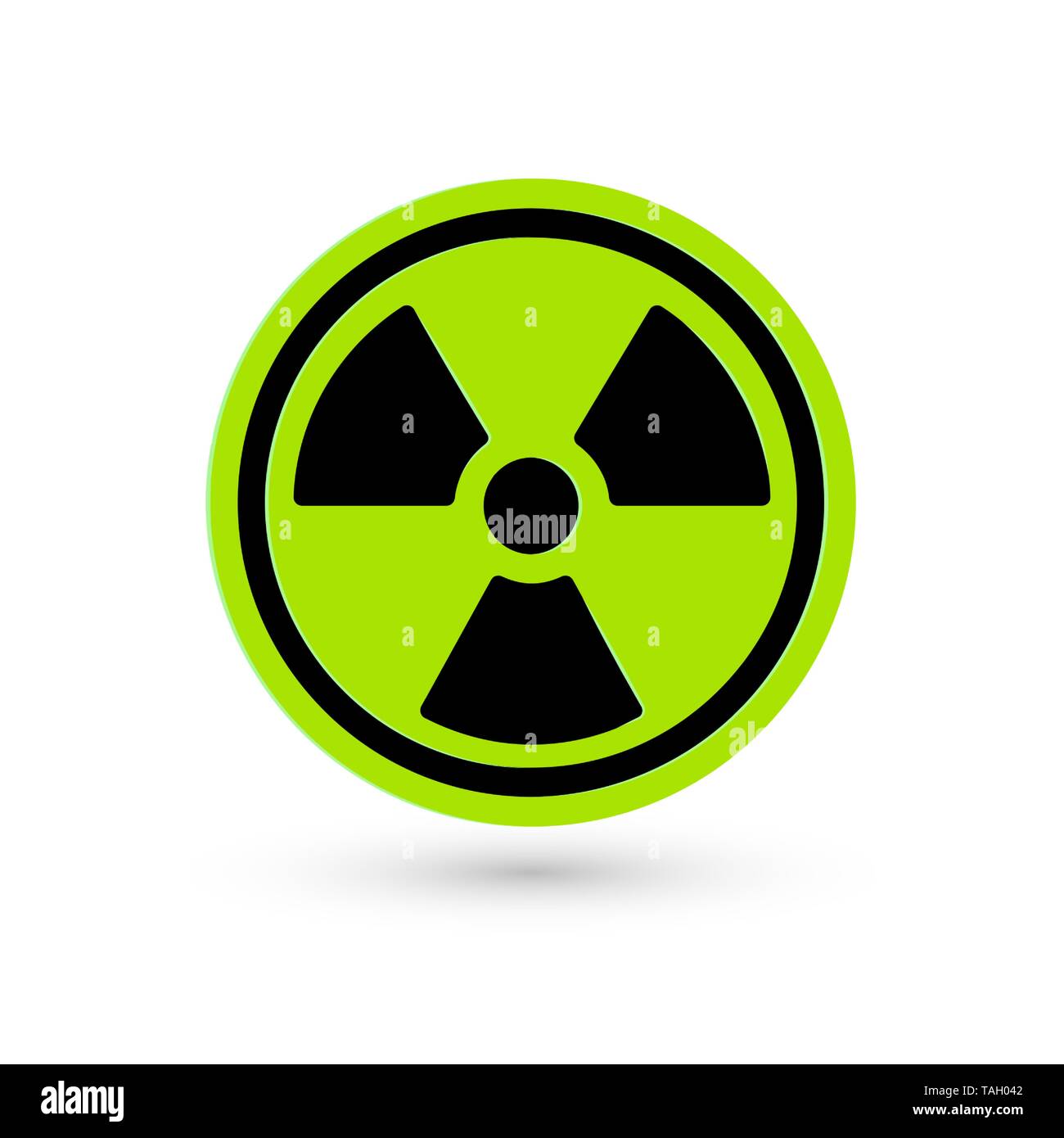 Icône vecteur vert toxiques. Pictogramme de rayonnement. Symbole de danger biologique. Réacteur atomique sciences tech simple logo chimique isolé Illustration de Vecteur