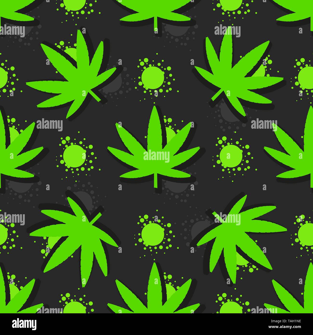 Motif transparent feuilles de marijuana. Illustration à la main. Illustration de Vecteur