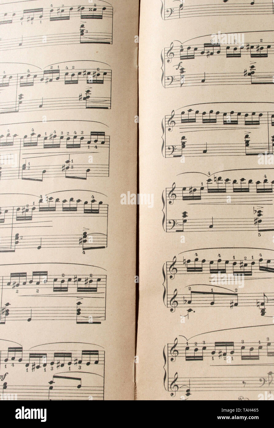 Feuille de musique imprimée, des notes de musique Mélodie classique, l'arrière-plan Banque D'Images
