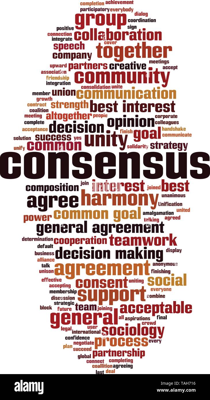 Mot Consensus concept cloud. Collage fait de mots sur un consensus. Vector illustration Illustration de Vecteur