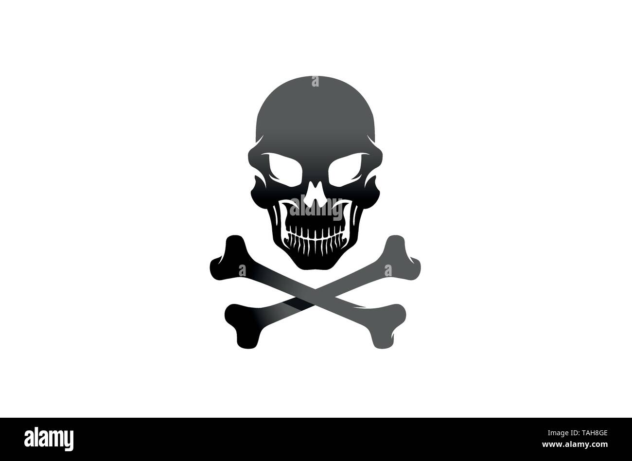 Les os du squelette noir créatif crâne Logo Design Vector Illustration Illustration de Vecteur