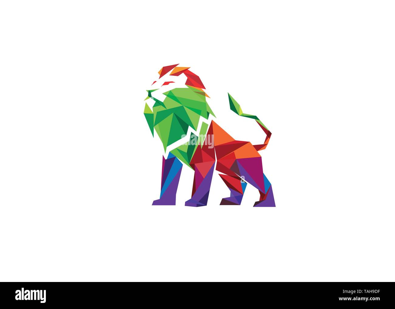 Logo Lion couleur créative Illustration de Vecteur