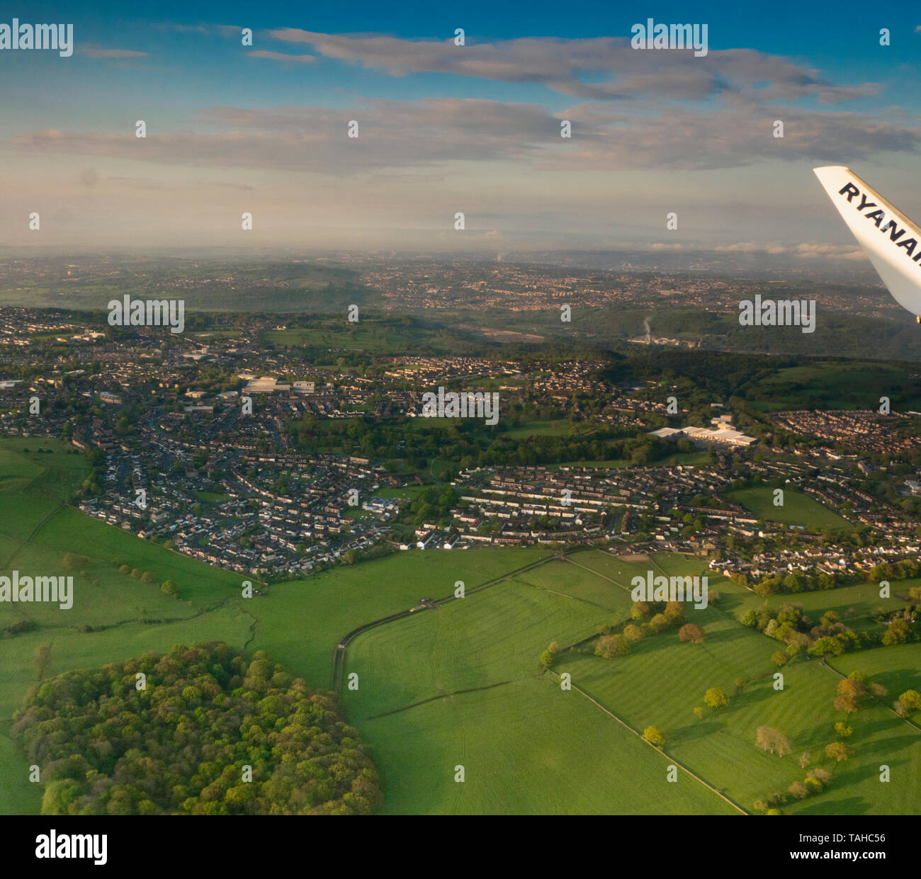 Vue aérienne de Guiseley, West Yorkshire Banque D'Images