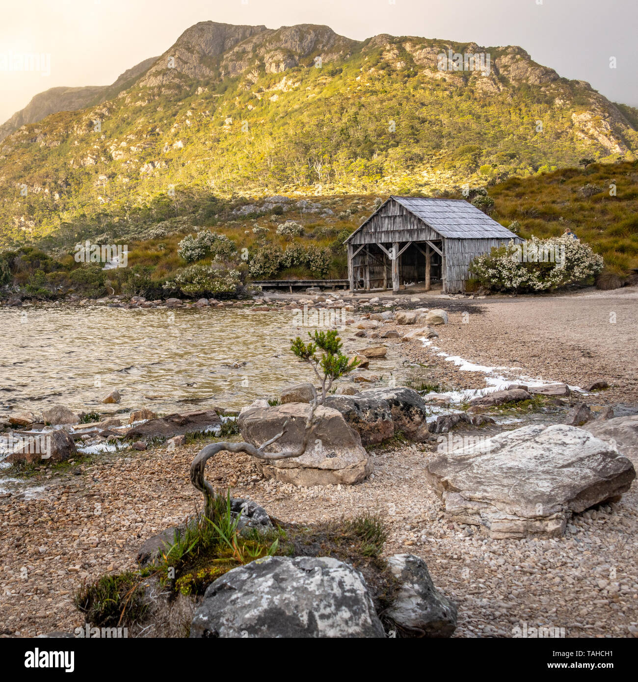 Dove Lake, du Parc National de Cradle Mountain, en Tasmanie Banque D'Images
