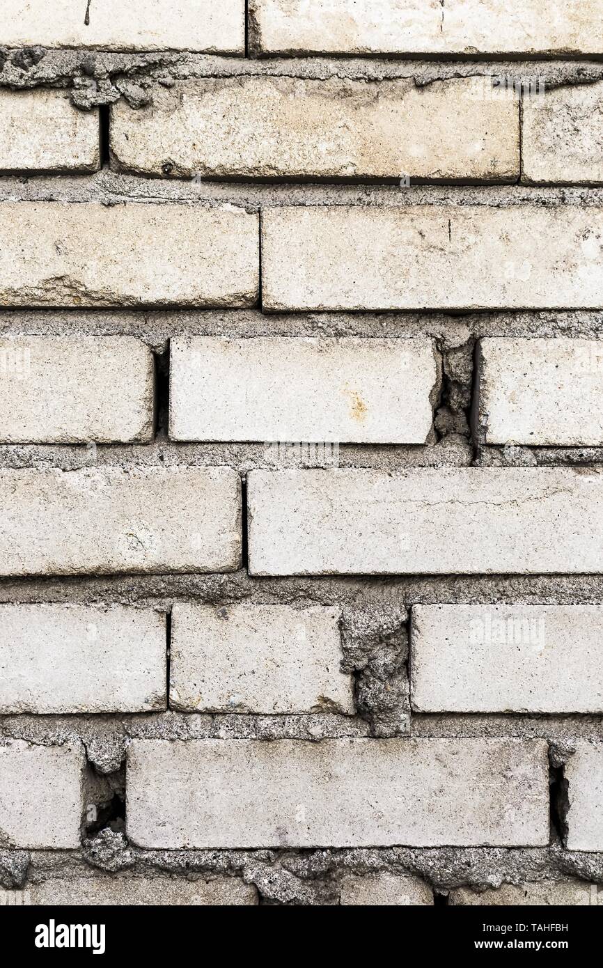 Un vieux mur de briques blanches close up Banque D'Images