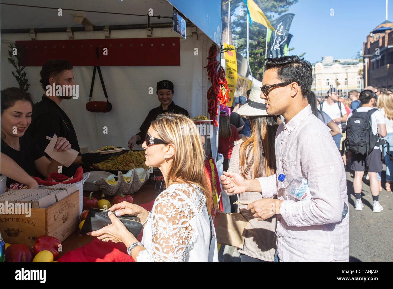 Goût de Manly annuel food and wine festival tenu dans les rues de Manly Beach, Sydney, Australie Banque D'Images