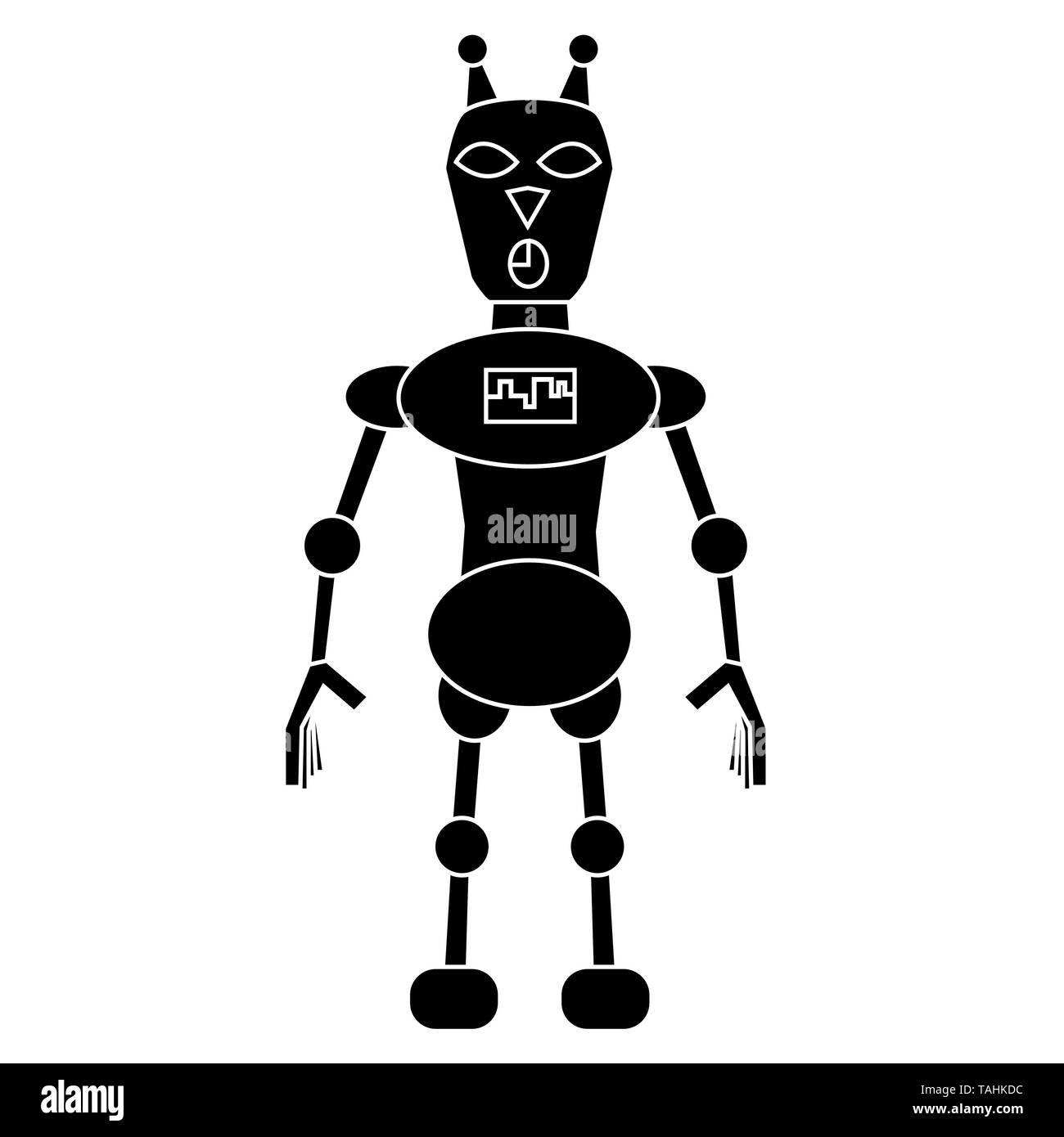 Chat de Robot simple caractère. Illustration vectorielle stock Illustration de Vecteur