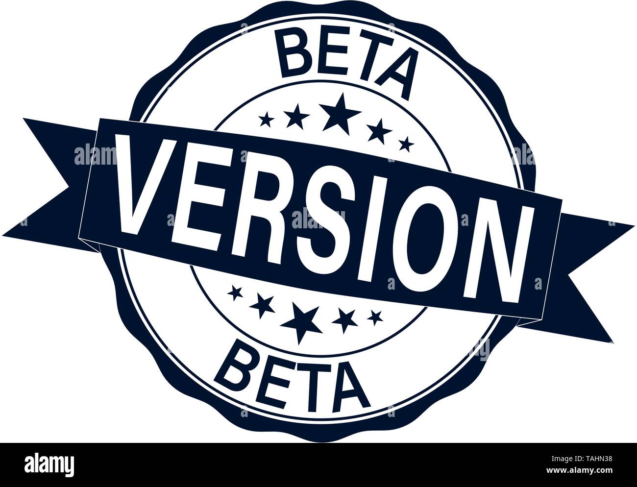 Version beta web noir grunge stamp ronde Illustration de Vecteur