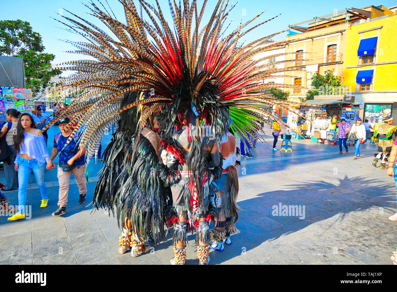 La ville de Mexico, Mexique-23 Avril, 2019 : festival indien et célébrations tribal sur place Zocalo à Mexico Banque D'Images