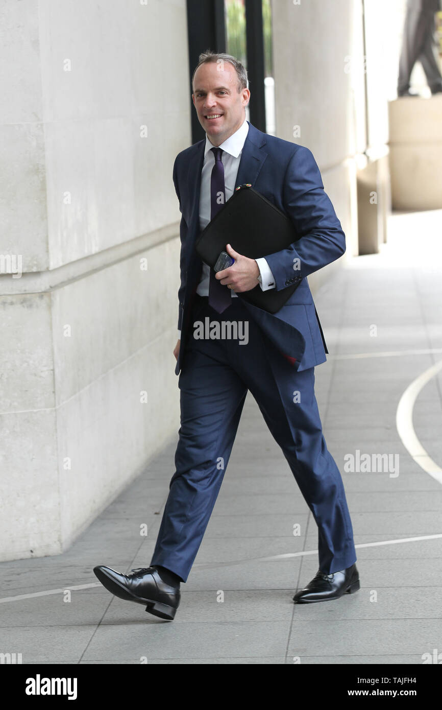 Londres, Royaume-Uni. 26 mai 2019. Dominic Raab MP vu dans les studios de la BBC à Londres Banque D'Images