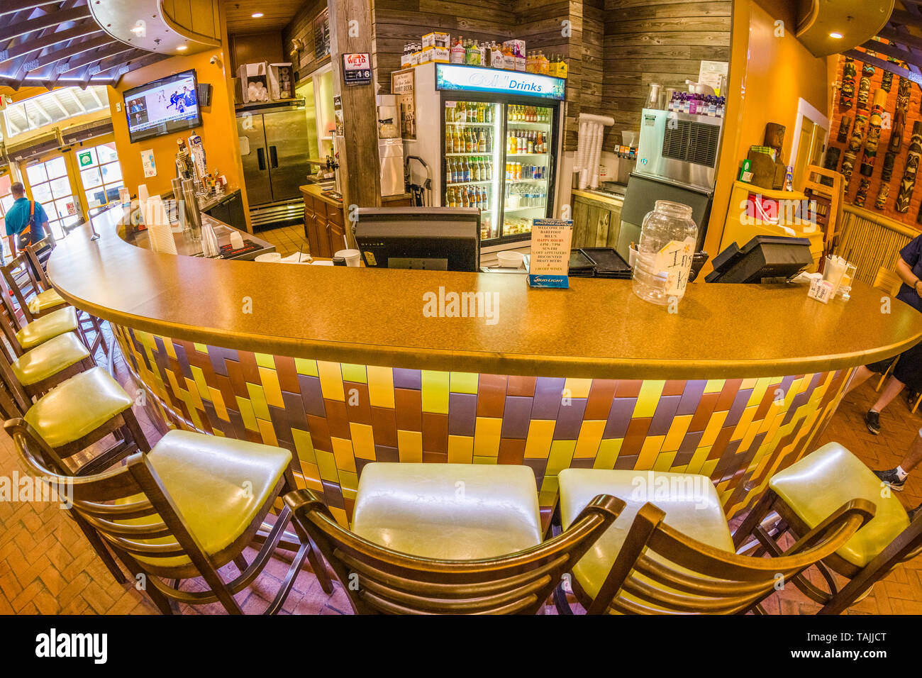 À l'intérieur de restaurant bar sur la ville historique de St George Street dans le centre-ville de St Augustine en Floride Amériques plus vieille ville Banque D'Images