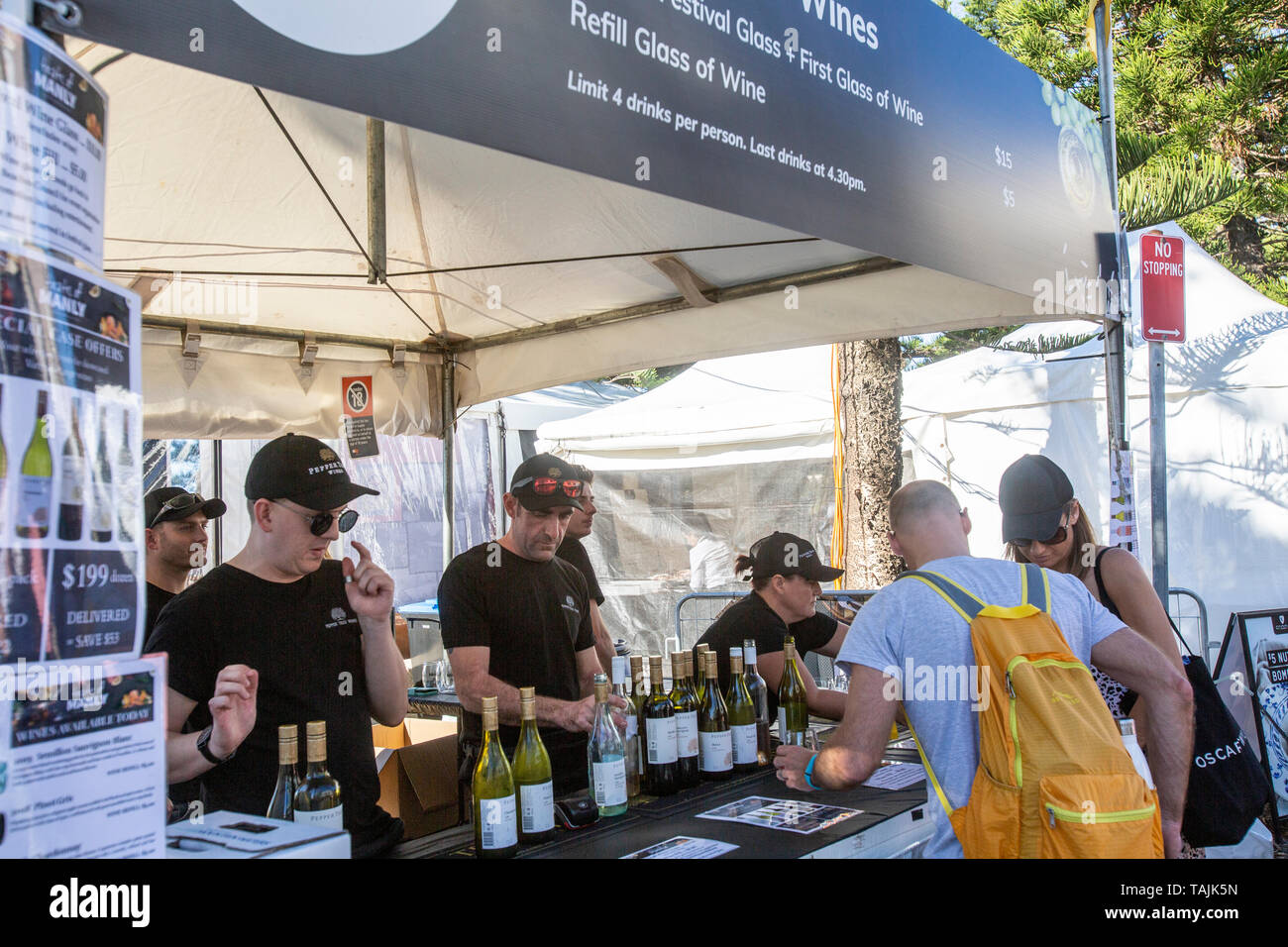 Goût de Manly annuel food and wine festival tenu dans les rues de Manly Beach, Sydney, Australie Banque D'Images