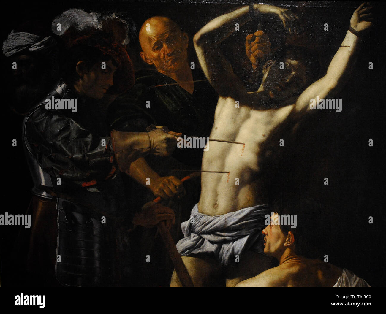 Cecco del Caravaggio (1588-1620). Peintre italien. Le Martyre de Saint Sébastien. Musée national. Varsovie. La Pologne. Banque D'Images